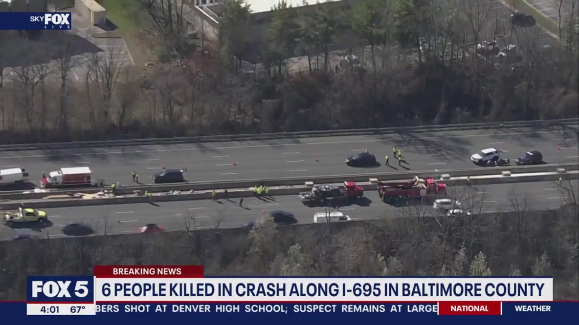 6 people killed in crash along I-695 in Baltimore County